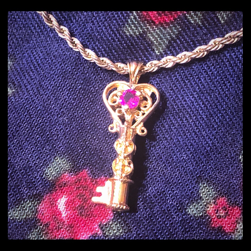 Vintage .925 Danecraft necklace w/ key pendant